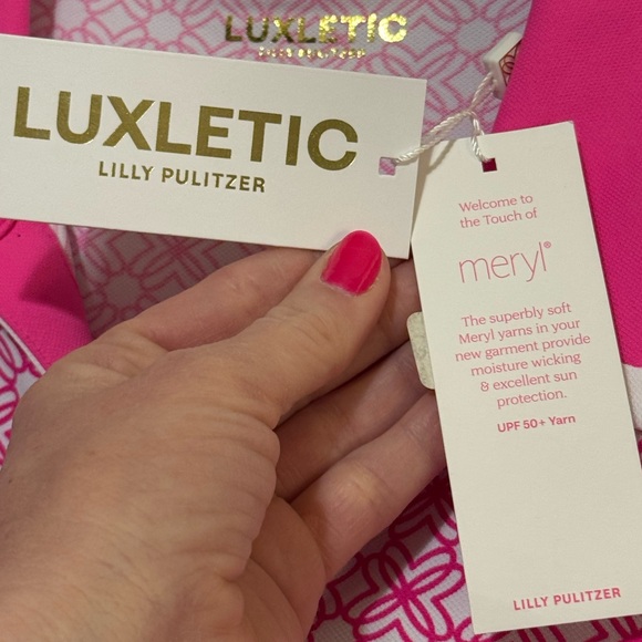 🌸 Brand New Lilly Pulitzer Pink & White Luxletic Jessamy Dress 🌸 Size M - Picture 9 of 16